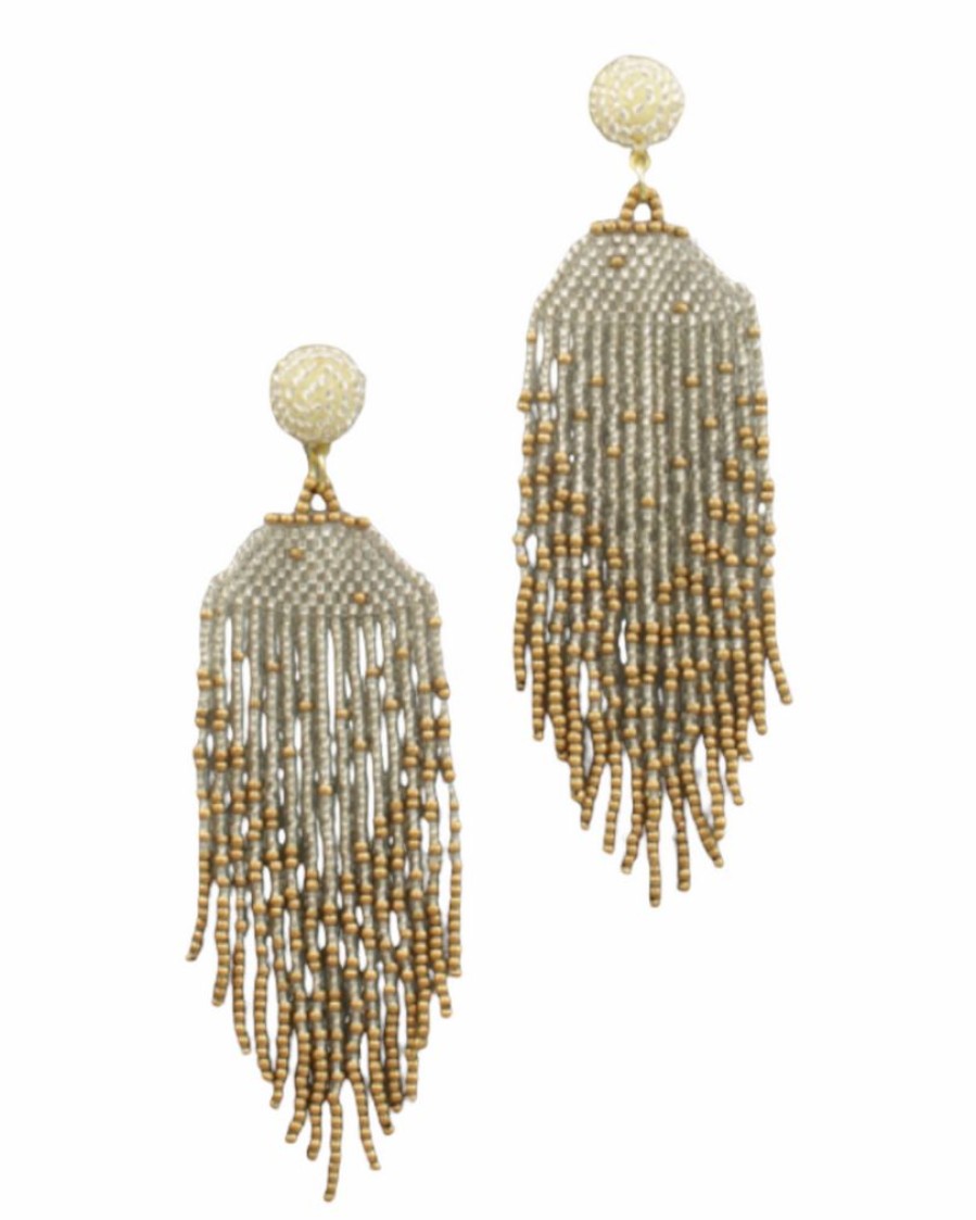 Gameday * | Best Sale Jewelry Twotone Bead Tassel Earrings